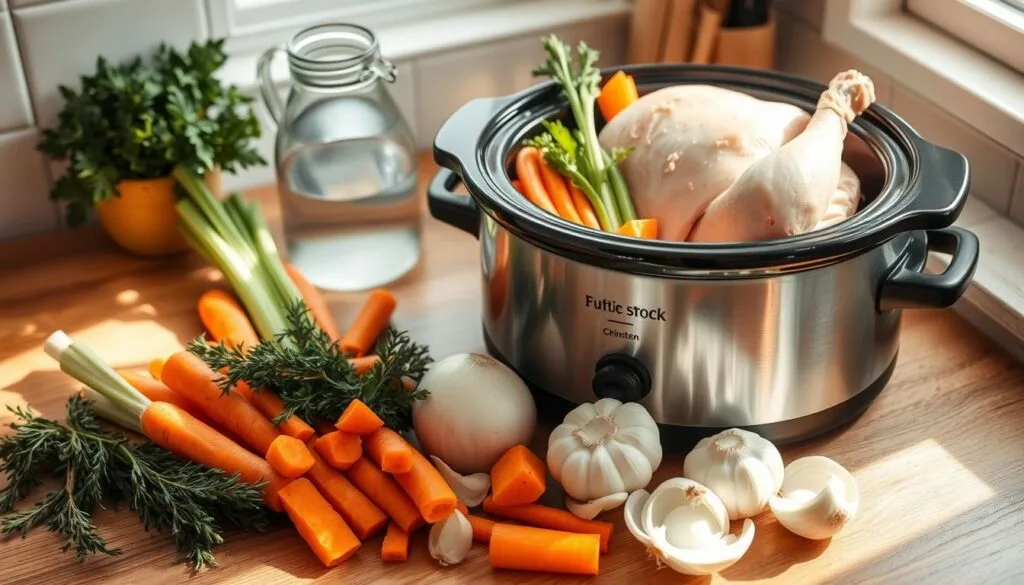 Slow Cooker Chicken Stock Preparation Slow Cooker Chicken Stock Preparation