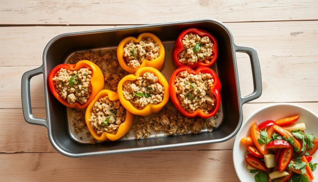 Ground Turkey and Rice Stuffed Peppers Ground Turkey and Rice Stuffed Peppers