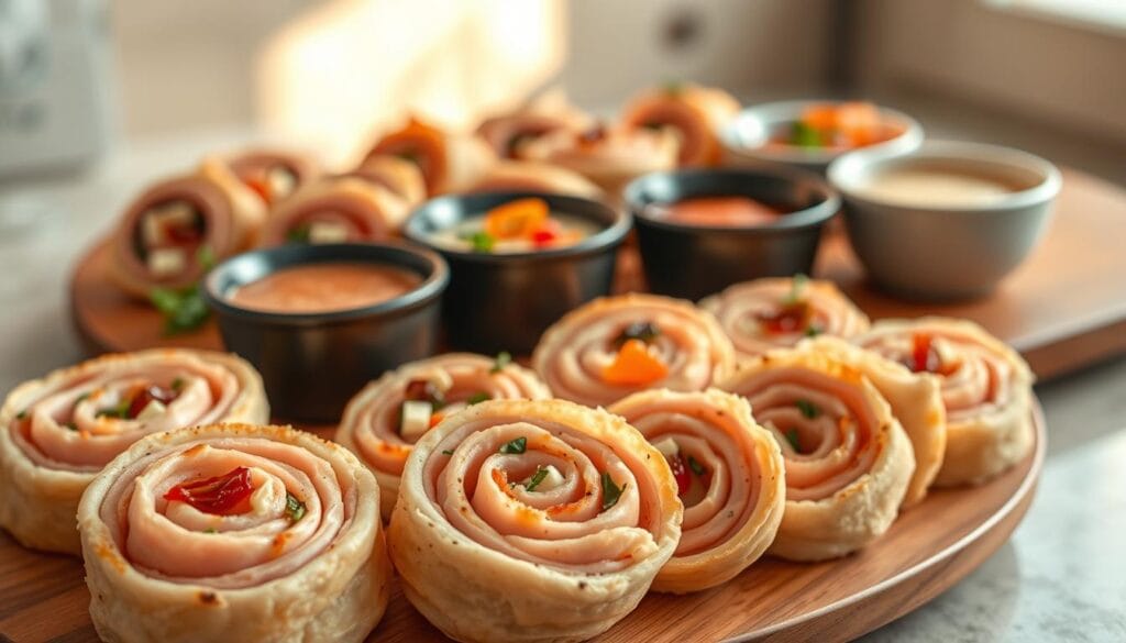 Turkey Pinwheel Party Appetizers Turkey Pinwheel Party Appetizers