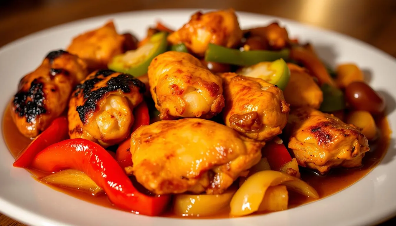 chicken peppers onions